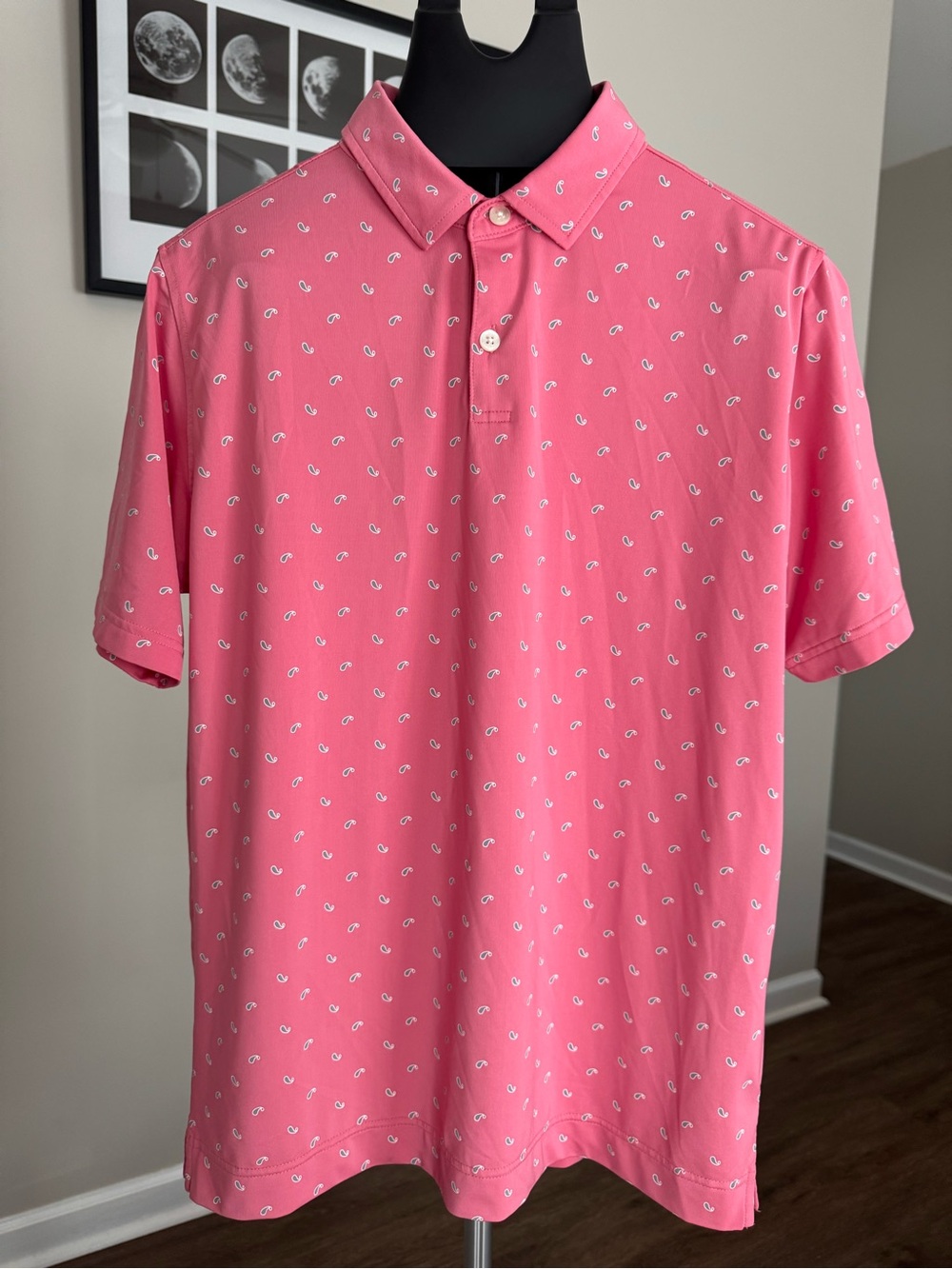 FootJoy Men's Pink Short-Sleeve Polo Shirt M